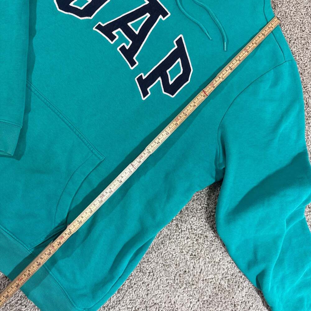 GAP Arch Logo Hoodie Mens XL Green Mirage Pullover Fleece Sweatshirt EUC - Picture 3 of 8